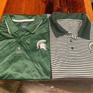 Michigan State Spartans apparel Green and White Polo Set